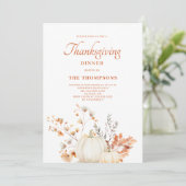 Rustic Pumpkin Thanksgiving Dinner Kaart (Staand voorkant)