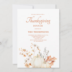 Rustic Pumpkin Thanksgiving Dinner Kaart