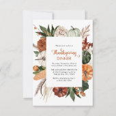 Rustic Pumpkin Thanksgiving Dinner Notitiekaartje (Voorkant)