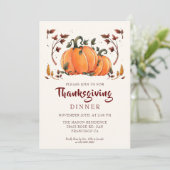 Rustic Pumpkin Thanksgiving Innodiging Kaart (Staand voorkant)