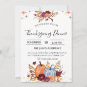 Rustic Pumpkin Thanksgiving Innodiging Kaart (Voorkant)