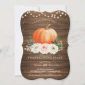 Rustic Pumpkin Thanksgiving Innodiging Kaart (Voorkant)