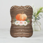 Rustic Pumpkin Thanksgiving Innodiging Kaart (Staand voorkant)