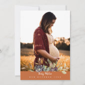 Rustic Pumpkin Truck Burnt Oranje Baby shower Kaart (Achterkant)