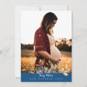 Rustic Pumpkin Truck Classic Blue Baby shower Kaart (Achterkant)