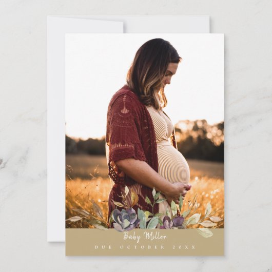 Rustic Pumpkin Truck Muted Tones Baby shower Kaart (Achterkant)