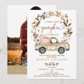 Rustic Pumpkin Truck Muted Tones Baby shower Kaart (Voorkant / Achterkant)