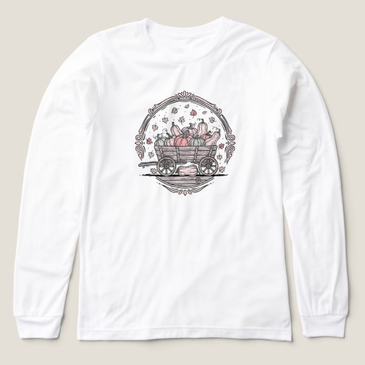 Rustic Pumpkin Wagon - Volkskunst | ALLEEN WIT Tri-Blend Shirt (Voorkant)