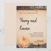 Rustic Pumpkin Wedding Uitnodiging (Voorkant / Achterkant)