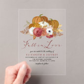 Rustic Pumpkins Autumn Fall Wedding Invitation Acryl Uitnodigingen (Insitu (Draagbaar))