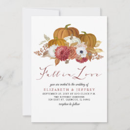 Rustic Pumpkins Autumn Fall Wedding Invitation Kaart