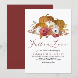 Rustic Pumpkins Autumn Fall Wedding Invitation Kaart