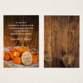 Rustic Pumpkins Fall Wedding Charity Favor Kaart (Voorkant /achterkant)