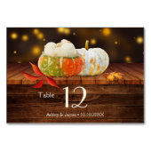 Rustic Pumpkins Fall Wedding Table Number Kaart (Achterkant)