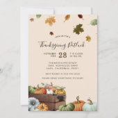 Rustic Pumpkins & Falling Leaves Thanksgiving Inc Kaart (Voorkant)