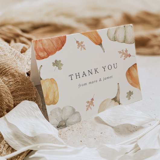 Rustic Pumpkins Herfst Baby shower Bedankkaart