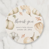 Rustic Pumpkins Herfst Baby shower Dank u Bedankjes Labels (Voorkant)
