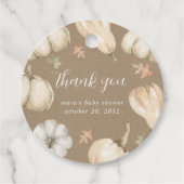 Rustic Pumpkins Herfst Baby shower Dank u Bedankjes Labels (Voorkant)