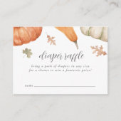 Rustic Pumpkins Herfst Baby shower Diaper Raffle Informatiekaartje (Voorkant)
