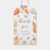Rustic Pumpkins Herfst Baby shower Hartelijk dank Cadeaulabel (Voorkant)