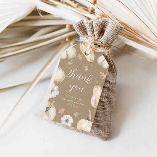 Rustic Pumpkins Herfst Baby shower Hartelijk dank Cadeaulabel
