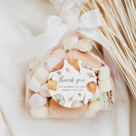 Rustic Pumpkins Herfst Baby shower Hartelijk dank Ronde Sticker