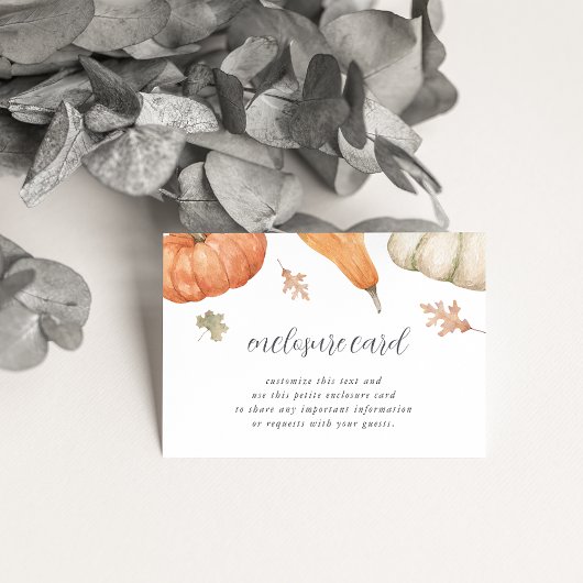 Rustic Pumpkins Herfst Baby shower Informatiekaartje