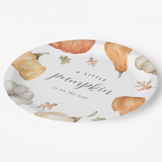 Rustic Pumpkins Herfst Baby shower Papieren Bordje (Gekanteld)