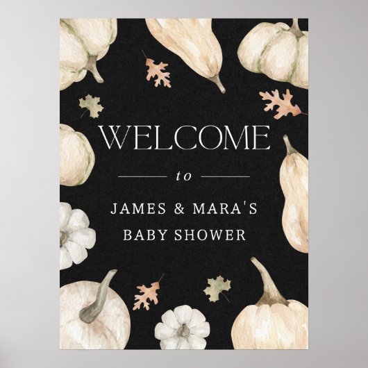Rustic Pumpkins Herfst Baby shower Welkom Poster (Voorkant)