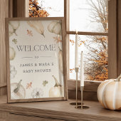 Rustic Pumpkins Herfst Baby shower Welkom Poster