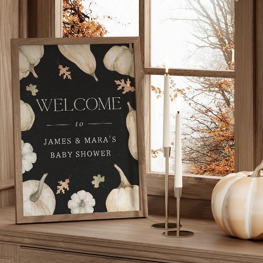Rustic Pumpkins Herfst Baby shower Welkom Poster