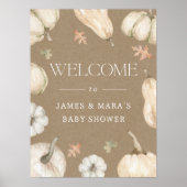 Rustic Pumpkins Herfst Baby shower Welkom Poster (Voorkant)