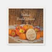 Rustic Pumpkins Herfst Barn Vrijgezellenfeest Servetten (Voorkant)