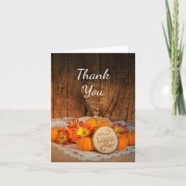 Rustic Pumpkins Herfst Barn Wedding Dank u Bedankkaart