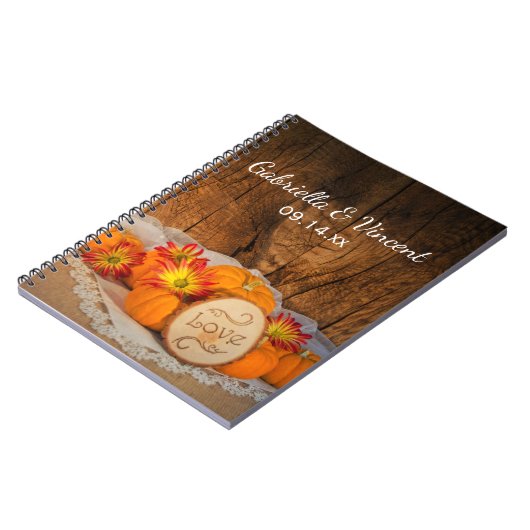 Rustic Pumpkins Herfst Barn Wedding Guest Book Notitieboek (Linkerzijde)