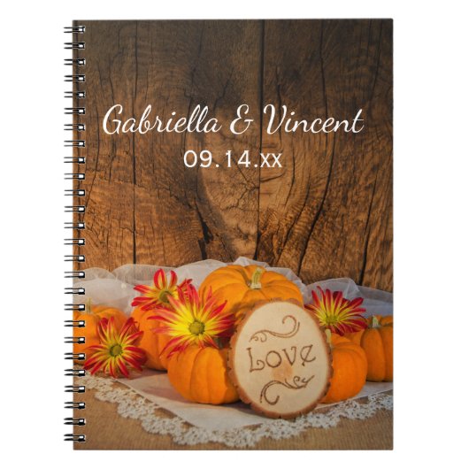 Rustic Pumpkins Herfst Barn Wedding Guest Book Notitieboek (Voorkant)