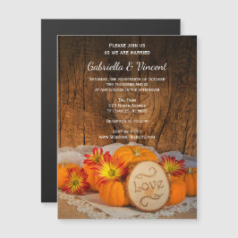 Rustic Pumpkins Herfst Barn Wedding Magnetische Uitnodiging