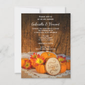 Rustic Pumpkins Herfst Barn Wedding Magnetische Uitnodiging (Voorkant)