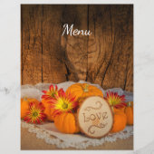 Rustic Pumpkins Herfst Barn Wedding Menu (Voorkant)