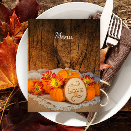 Rustic Pumpkins Herfst Barn Wedding Menu
