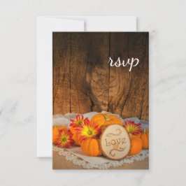 Rustic Pumpkins Herfst Barn Wedding RSVP Kaart