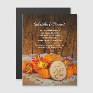 Rustic Pumpkins Herfst Barn Wedding Save the Date Magnetische Uitnodiging