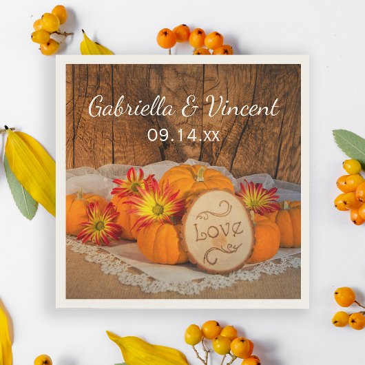 Rustic Pumpkins Herfst Barn Wedding Servet