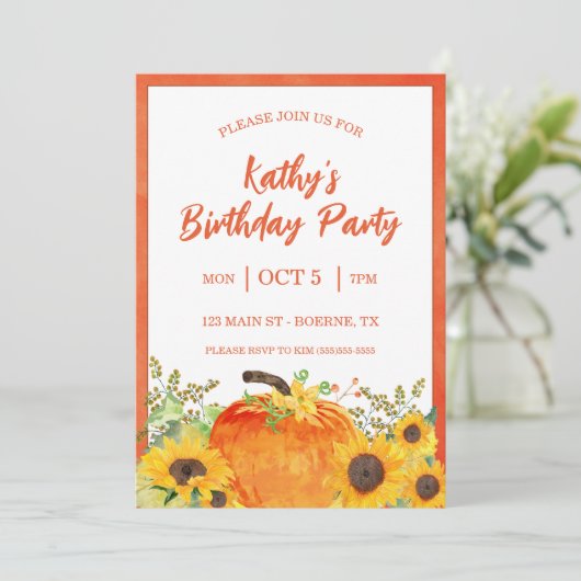 Rustic Pumpkins Herfst Birthday Kaart (Staand voorkant)