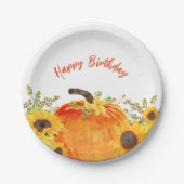 Rustic Pumpkins Herfst Birthday Papieren Bordje (Voorkant)