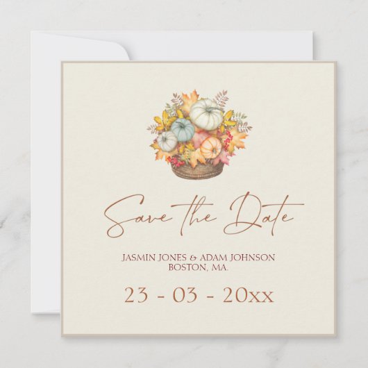 Rustic Pumpkins Herfst Harvest Wedding Save The Da Save The Date (Voorkant)