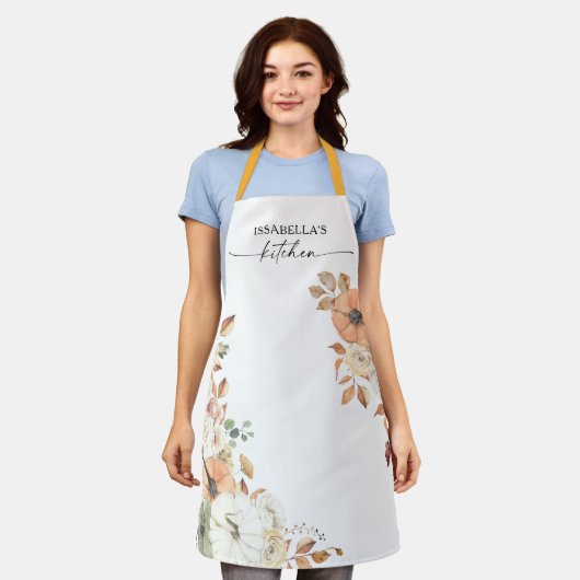 Rustic Pumpkins Thanksgiving All-Over Print Apron Schort (Gedragen)