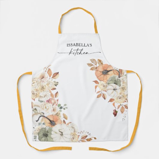Rustic Pumpkins Thanksgiving All-Over Print Apron Schort (Voorkant)