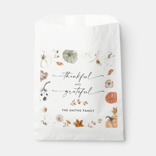 Rustic Pumpkins Thanksgiving Dinner Favor Bags Bedankzakje (Voorkant)