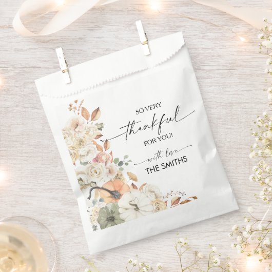 Rustic Pumpkins Thanksgiving Dinner Favor Bags Bedankzakje (Geknipt)